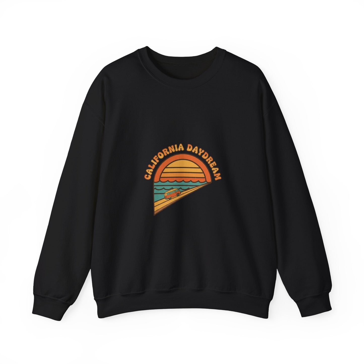 California Beach Sunset Crewneck, 70s Sunset Shirt | Retro Surf Graphic