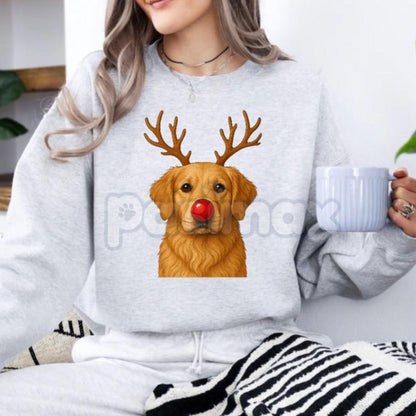 Christmas Reindeer Dog Sweatshirt – Festive Pet Graphic Holiday Apparel