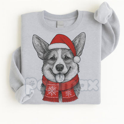 Ugly Christmas Style Santa Paws Dog Sport Grey Crewneck Sweater