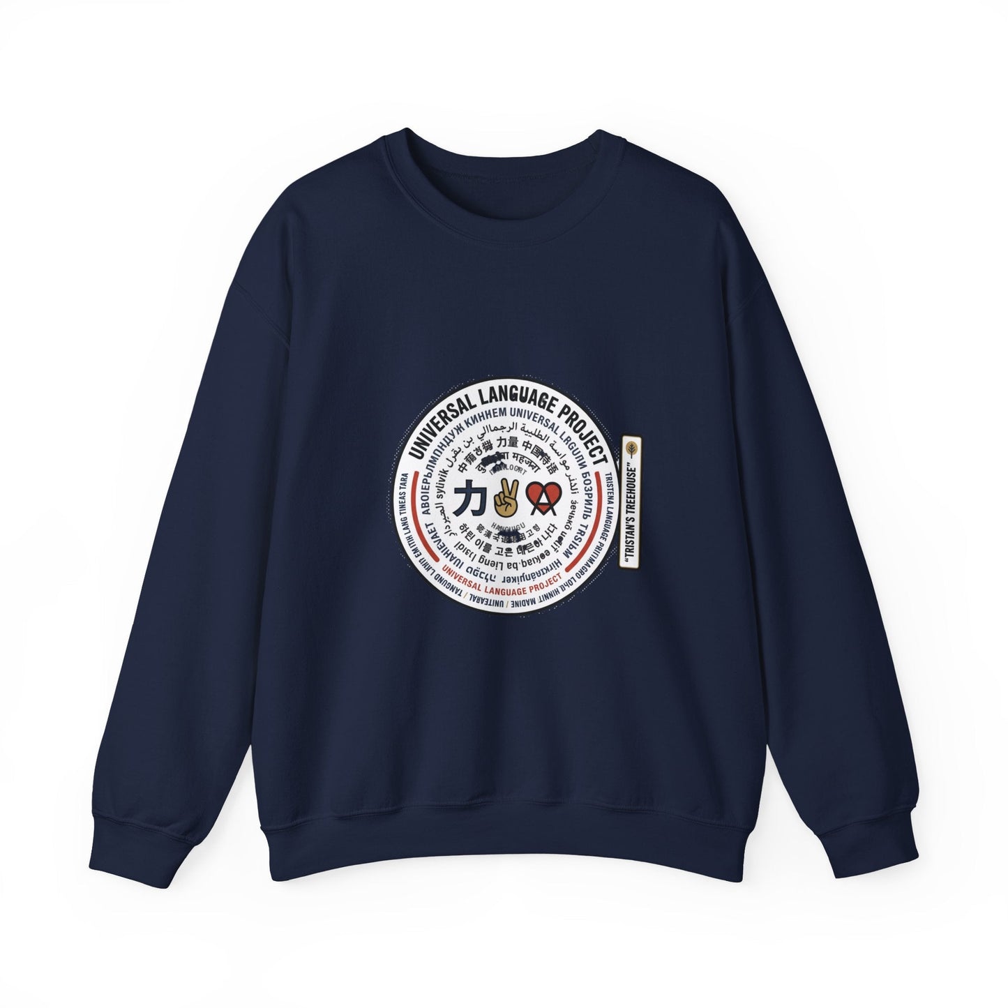 Universal Language Crewneck — "Love/Joy/Peace" Multi-Script Statement Sweatshirt