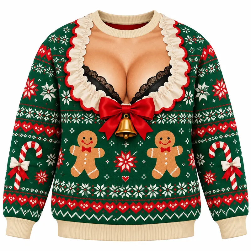 Funny Ugly Christmas Knitted Sweater – Hilarious Holiday Party Jumper, Festive Crewneck Pullover for Men & Women
