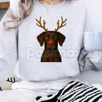 Christmas Reindeer Dog Sweatshirt – Festive Pet Graphic Holiday Apparel