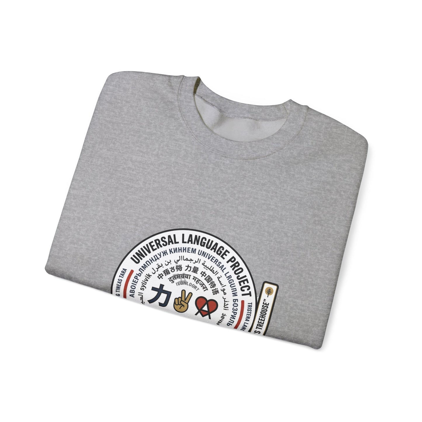 Universal Language Crewneck — "Love/Joy/Peace" Multi-Script Statement Sweatshirt