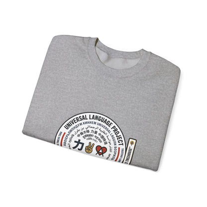 Universal Language Crewneck — "Love/Joy/Peace" Multi-Script Statement Sweatshirt