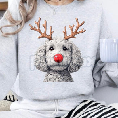 Christmas Reindeer Dog Sweatshirt – Festive Pet Graphic Holiday Apparel