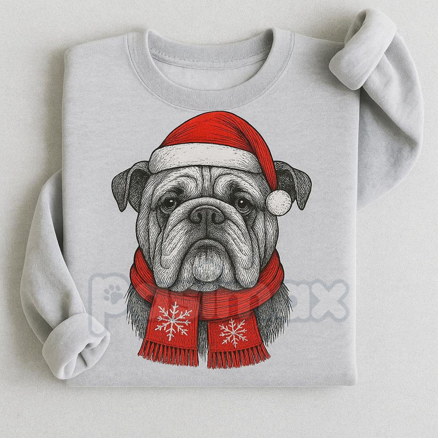 Ugly Christmas Style Santa Paws Dog Sport Grey Crewneck Sweater