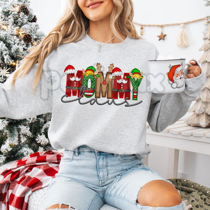 Unisex Faux Embroidery "Claus" Christmas Sweatshirt – Festive Holiday Pullover