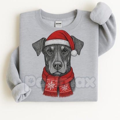 Ugly Christmas Style Santa Paws Dog Sport Grey Crewneck Sweater