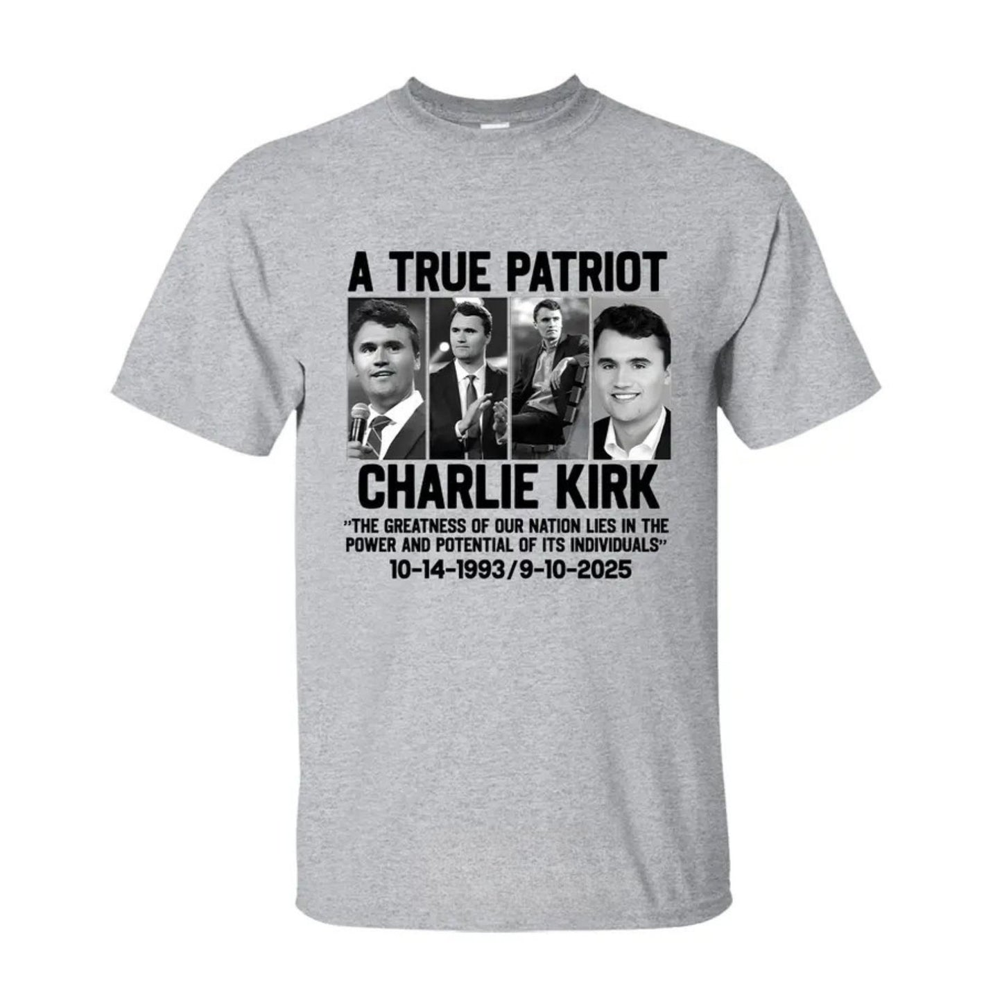 Charlie Kirk Patriotic T-Shirt - "The Greatness of Our Nation" Quote Tee, American Political Apparel