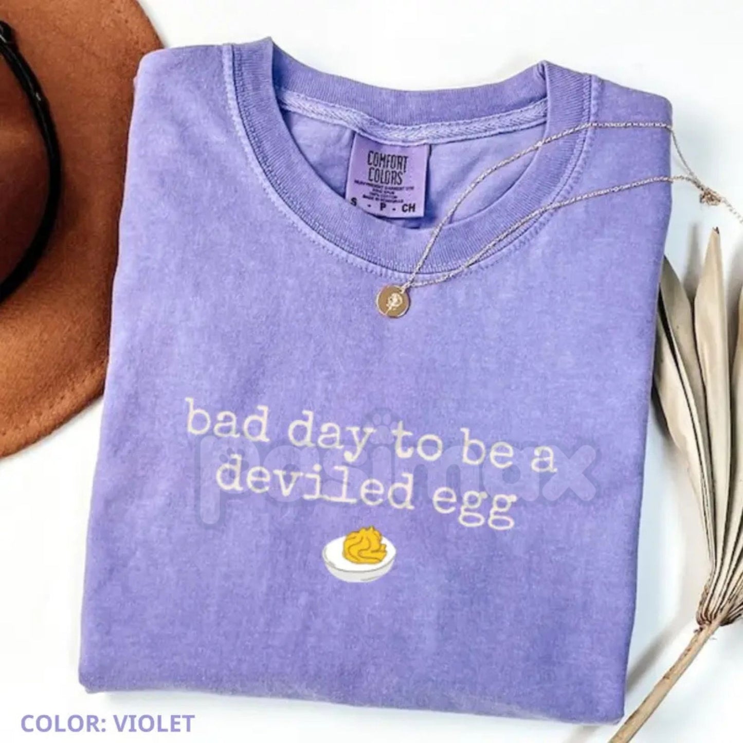 'Just A Bad Day To Be A Deviled Egg' Comfort Colors® T-Shirt – Quirky Foodie Humor Tee, Sarcastic Party Shirt