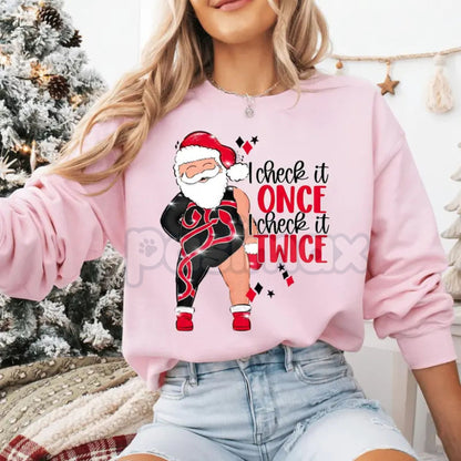 Santa I Check It Twice Era Inspired Unisex Sweatshirt | Funny Christmas Anxiety Jumper | Cozy Holiday Meme Crewneck Gift
