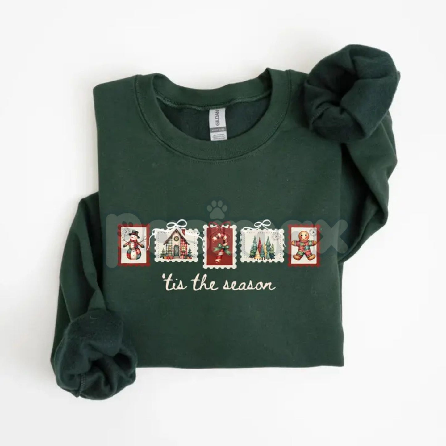 Retro Winter Stamp Sweatshirt | Vintage Holiday Postal Jumper | Nostalgic Christmas Mail Crewneck | Philately Gift