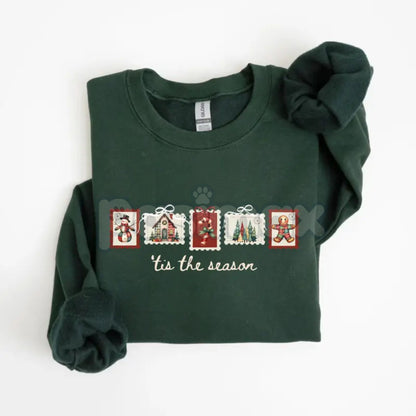Retro Winter Stamp Sweatshirt | Vintage Holiday Postal Jumper | Nostalgic Christmas Mail Crewneck | Philately Gift