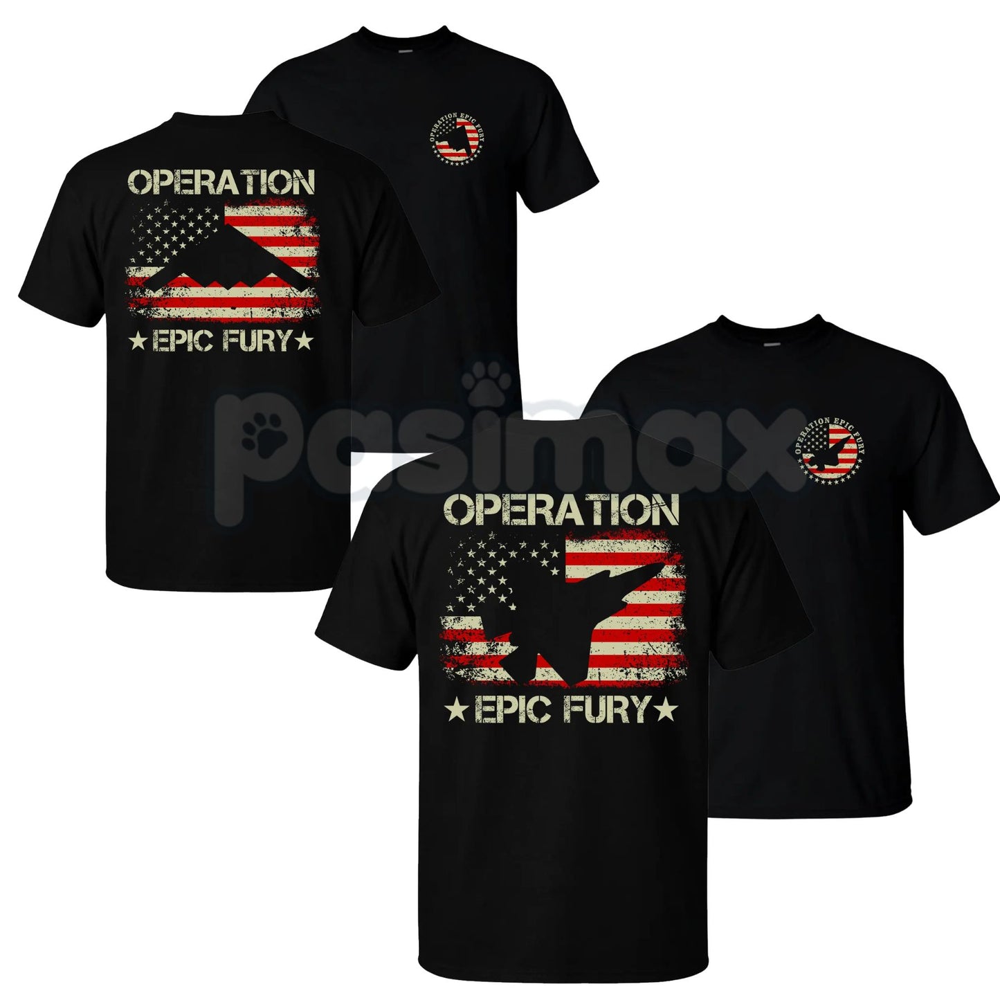 Operation Eric Fury Military T-Shirt - B-2 Spirit & F-35 Lightning II Stealth Tee, Premium 100% Cotton Aviation Graphic Shirt, Tactical Air Force Fan Top, Modern Stealth Bomber Streetwear, Unique Gift for Pilots & Veterans