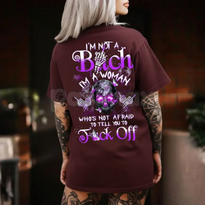 "Not Afraid To Tell You To F Off" Shirt - Bold Woman Slogan Tee, Feminist Empowerment Graphic, Unisex Direct Attitude Gift