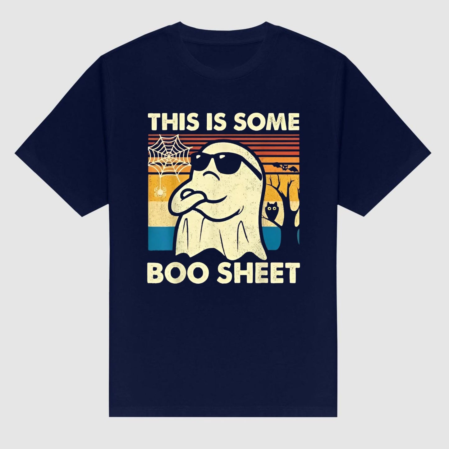 "This is Some Boo Sheet" Ghost T-Shirt - Funny Retro Halloween Apparel for Men & Women