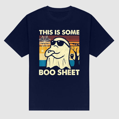 "This is Some Boo Sheet" Ghost T-Shirt - Funny Retro Halloween Apparel for Men & Women
