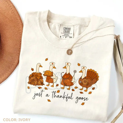 Comfort Colors® 'Thanksgiving Nurse - Goose Is Loose' T-Shirt – Funny Holiday RN Apparel, Whimsical Comfort Tee