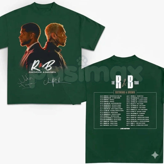 The R&B Tour 2026 Raymond & Brown T-Shirt – Vintage Graphic Concert Tee, Premium 100% Cotton Soul Music World Tour Top, Soft Lived-In Heavyweight R&B Duo Fan Shirt, Made in USA