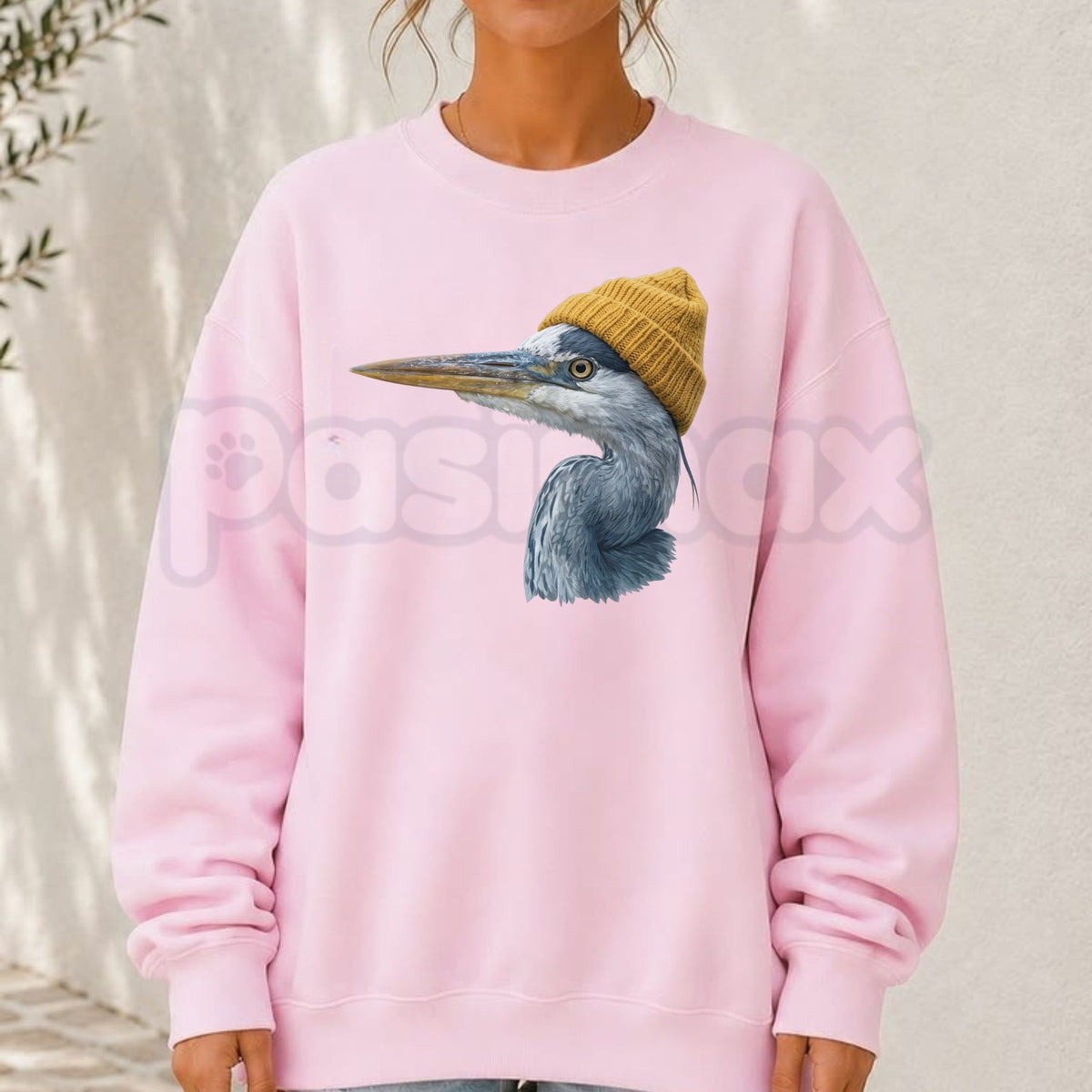 Vintage 90s Great Blue Heron Sweatshirt | Retro Beanie Birdwatching Crewneck