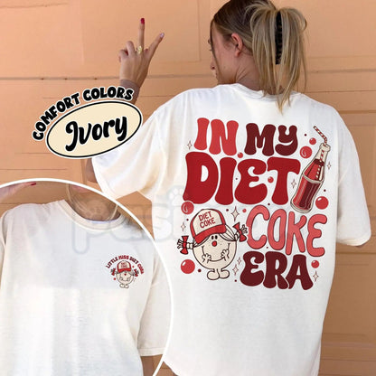 2-Sided "In My Diet Coke Era" Comfort Colors® T-Shirt – Trendy Soda Lover Graphic Tee, Retro Aesthetic Diet Coke Era Shirt, Aesthetic Coquette Bow Top