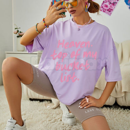 Comfort Colors® "Heaven: Top of My Bucket List" T-Shirt – Inspirational Christian Graphic Tee, Aesthetic Faith-Based Gift, Retro Spiritual Minimalist Top