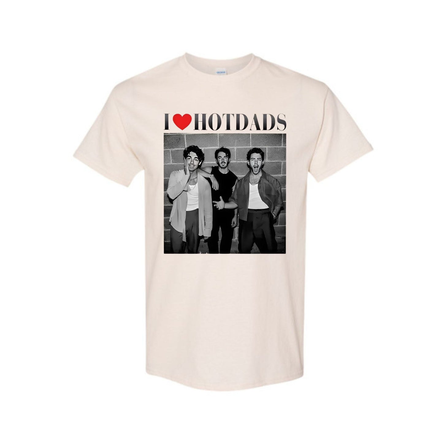 "I Love Hot Dads" Funny Jonas Siblings Tour Tee - Vintage Graphic Shirt, Concert Fan Gift