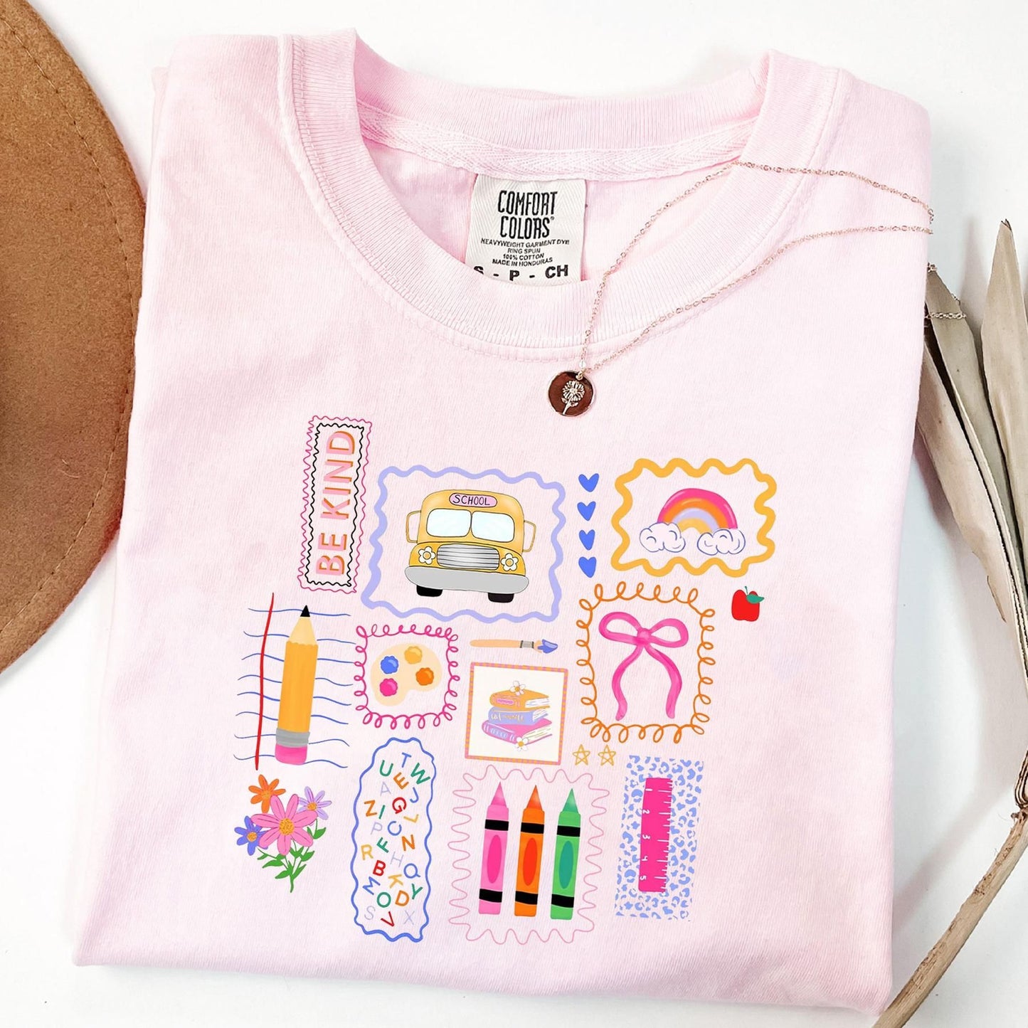 Comfort Colors Teacher Life T-shirt, Soft Garment-Dyed Back to School Tee, Trendy Doodle School Shirt, Cute Teacher Gift
