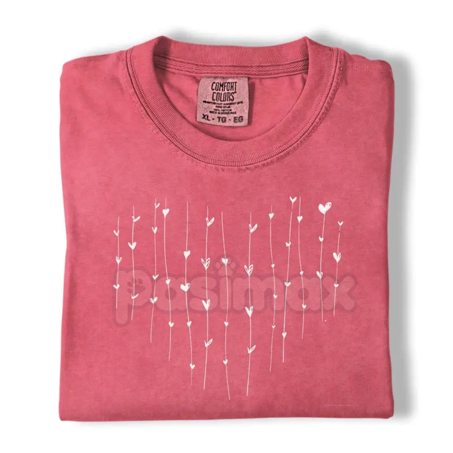 Comfort Colors® Minimalist Floating Heart T-Shirt – Simple Hand-Drawn Valentine Tee, Aesthetic Tiny Heart Graphic Shirt, Dainty Romantic Everyday Top