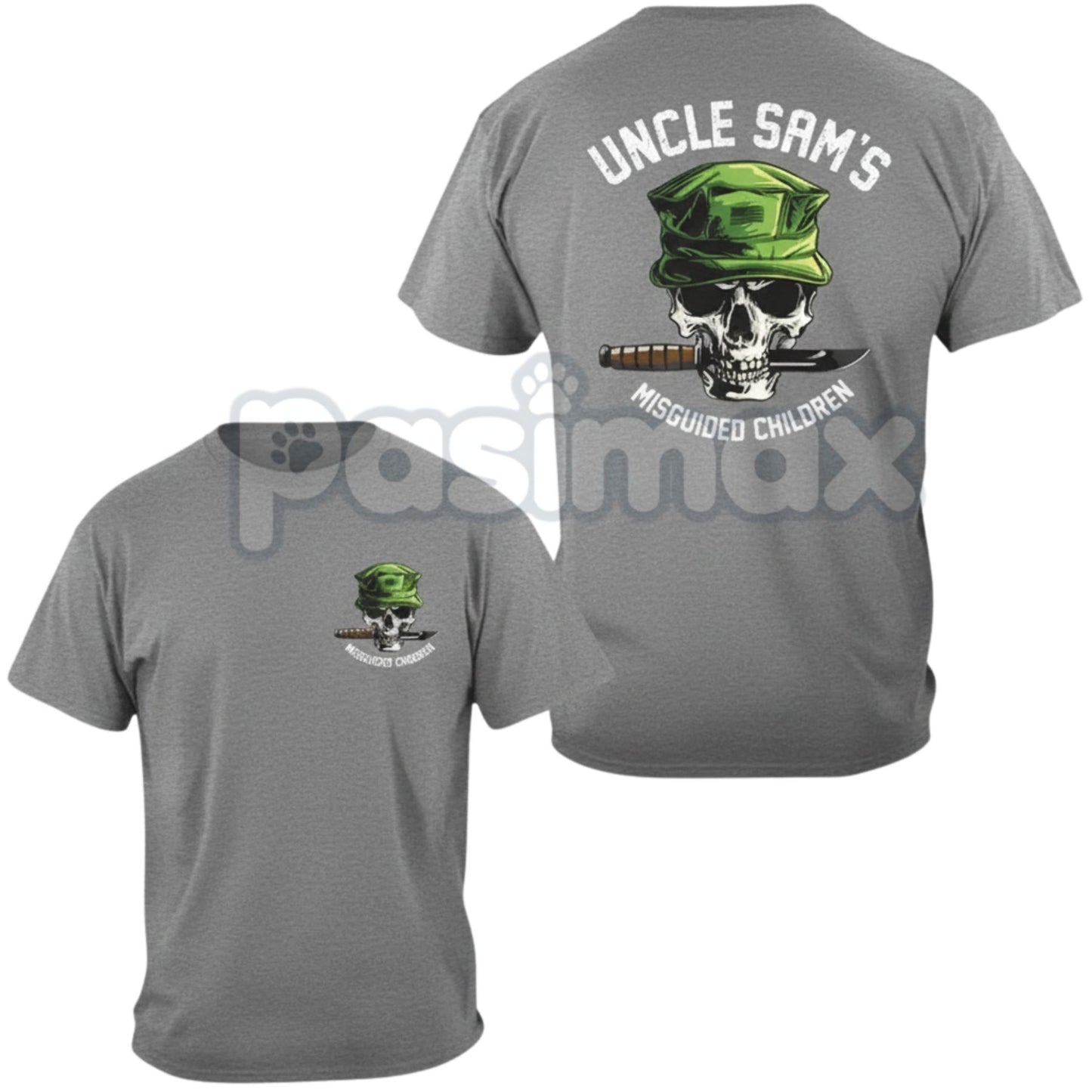 "Uncle Sam's Misguided Children" T-Shirt - Military Cynical Humor Tee, USMC Inspired Slogan Shirt, Veteran Anti-Establishment Apparel