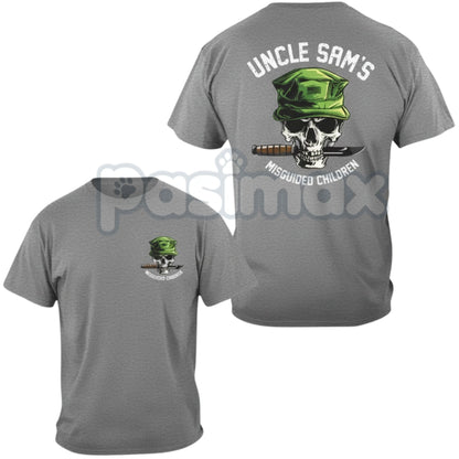 "Uncle Sam's Misguided Children" T-Shirt - Military Cynical Humor Tee, USMC Inspired Slogan Shirt, Veteran Anti-Establishment Apparel