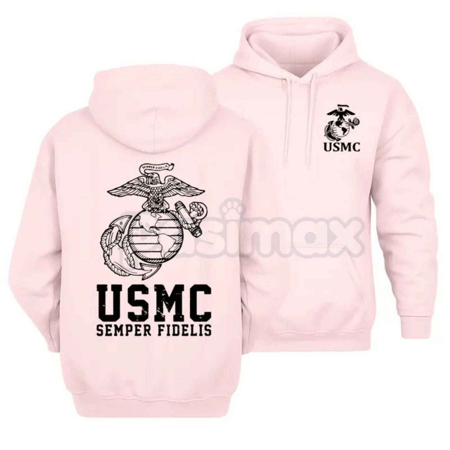 USMC Semper Fidelis Marine Corps Hoodie – Iconic Motto Pullover, Veteran & Active Duty Military Apparel, Unisex