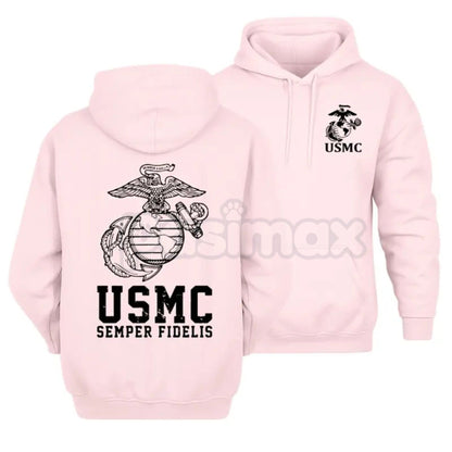 USMC Semper Fidelis Marine Corps Hoodie – Iconic Motto Pullover, Veteran & Active Duty Military Apparel, Unisex