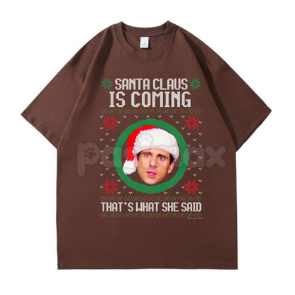 The Office Christmas Vintage T-Shirt - Michael Scott Santa Claus Meme Tee, Funny Holiday TV Show Gift, Unisex Dunder Mifflin Apparel