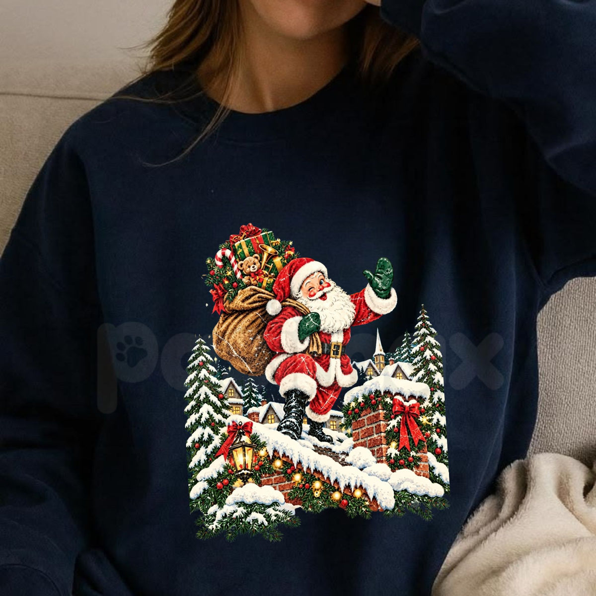 Vintage 90s Santa Sweatshirt | Retro Christmas Graphic Crewneck
