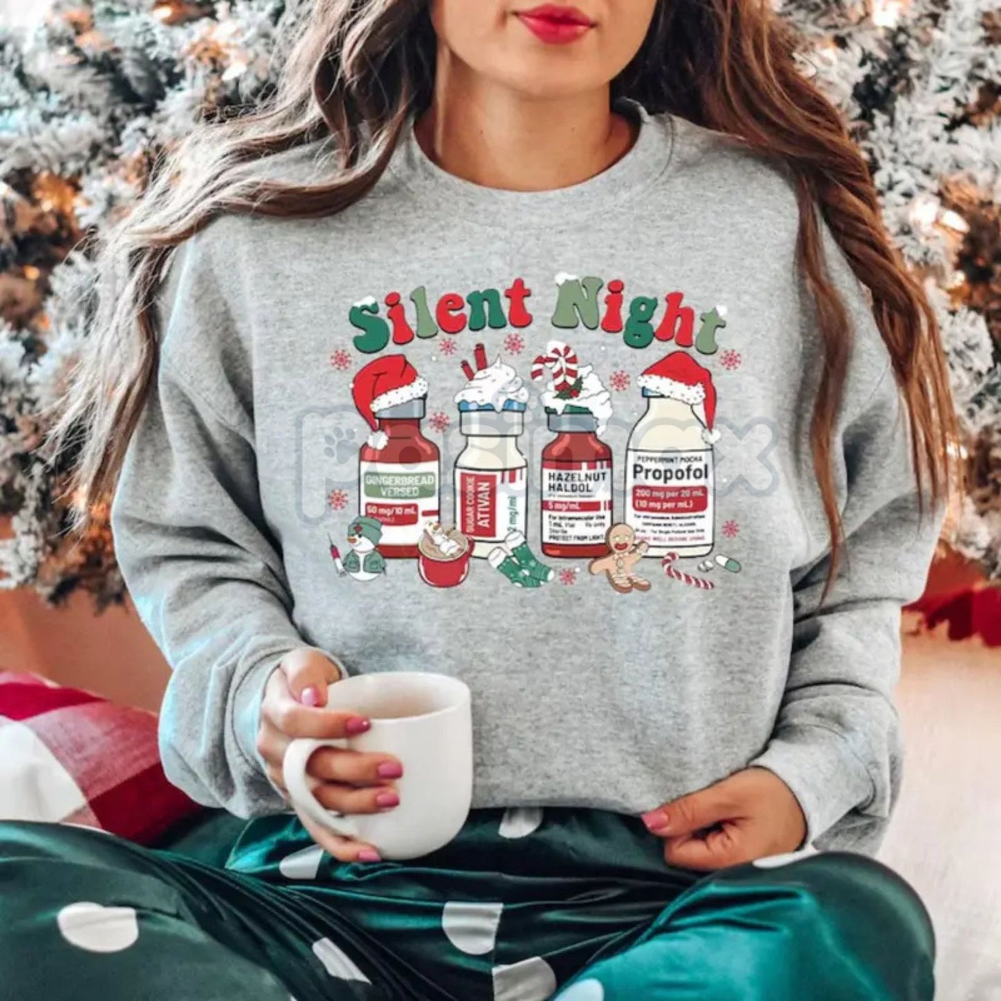 Medical Staff Holiday Hustle Sweatshirt – Funny "Silent Night" Irony Crewneck