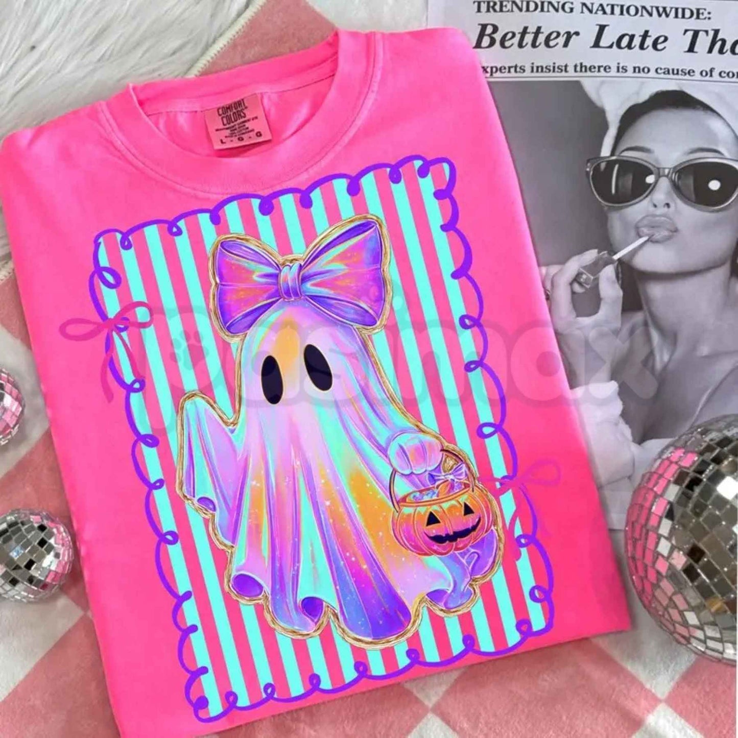 Cute Preppy Ghost Coquette Graphic T-Shirt