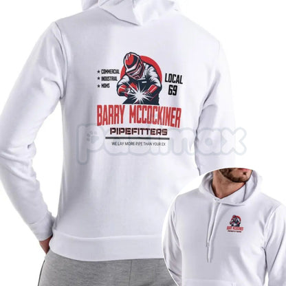 Barry McCockiner Pipefitters Local 69 Hoodie – Funny Parody Workwear Pullover, Sarcastic Trade Humor Apparel, Unisex