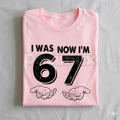 "I Was 6, Now I'm 7" Meme Birthday T-Shirt - Funny 7th Birthday Hands Graphic Tee, Viral Six Seven Kid Meme Shirt, Seven Year Old Birthday Gift