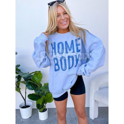 "Homebody" Graphic Pullover Unisex Crewneck Sweatshirt – Cozy Lounge & Introvert Wear