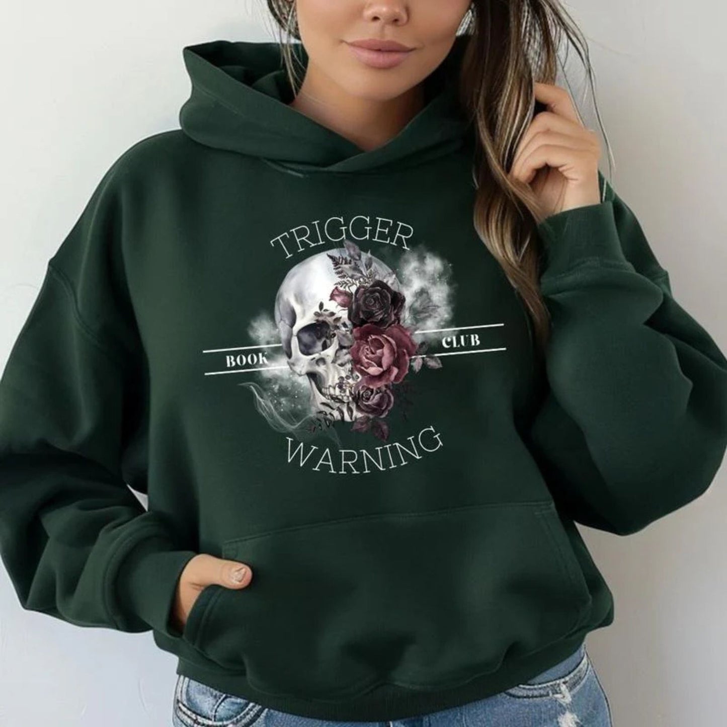 Trigger Warning Reading Hoodie – Funny Book Lover Pullover, Bibliophile Reader Gift, Unisex Bookworm Apparel