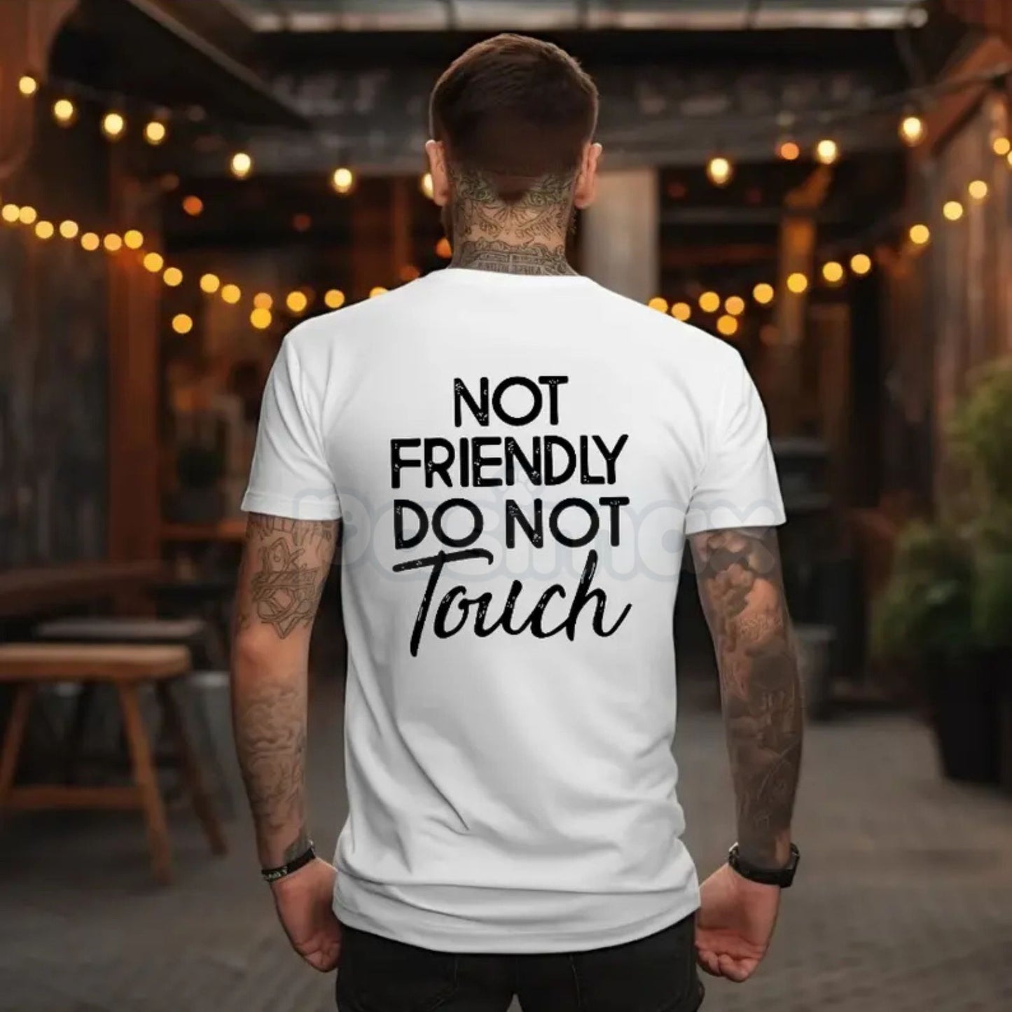 "Not Friendly Do Not Touch" Warning T-Shirt - Funny Introvert Graphic Tee, Sarcastic Personal Space Shirt, Social Anxiety Humor Apparel