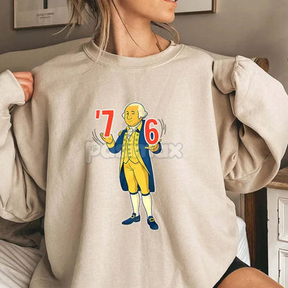George Washington Tennis Score Sweatshirt – Funny 6-7 7-6 Historical Meme Top