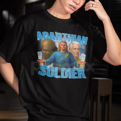 Agarthian Soldier Graphic T-Shirt - "Welcome to Agartha" Funny Tee, Kirkifie Viral Meme Apparel, Hollow Earth Theory Streetwear Shirt