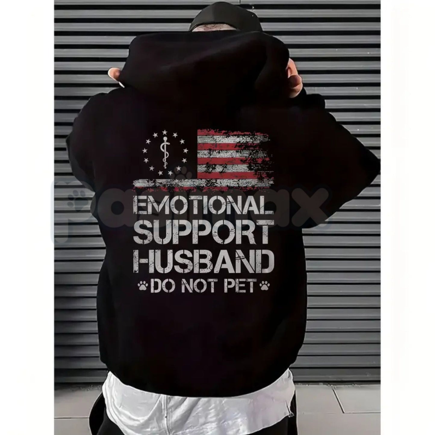 Emotional Support Husband – Funny Husband Graphic Hoodie, Sarcastic Marriage Sweatshirt & T-Shirt