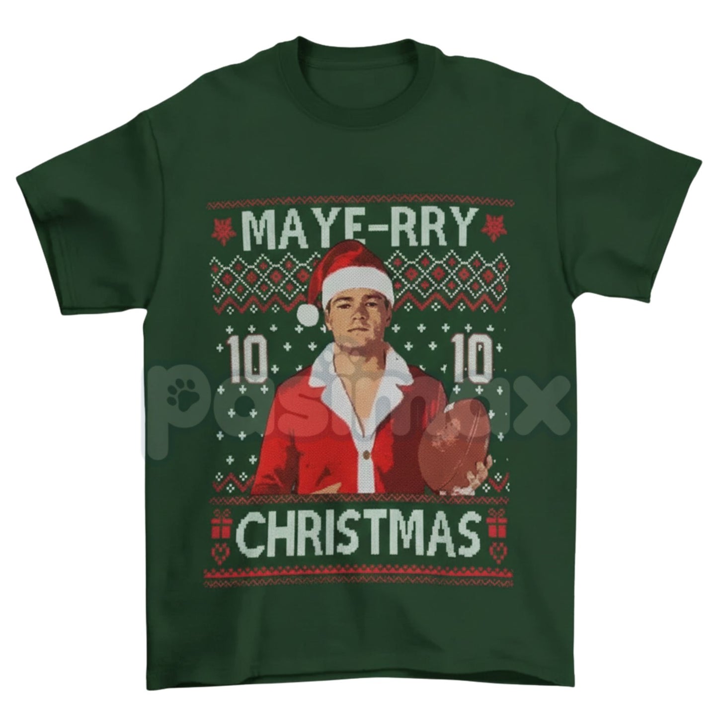 Drake Maye Christmas T-Shirt - Patriots Rookie Holiday Tee, NFL Quarterback Festive Apparel, New England Fan Gift