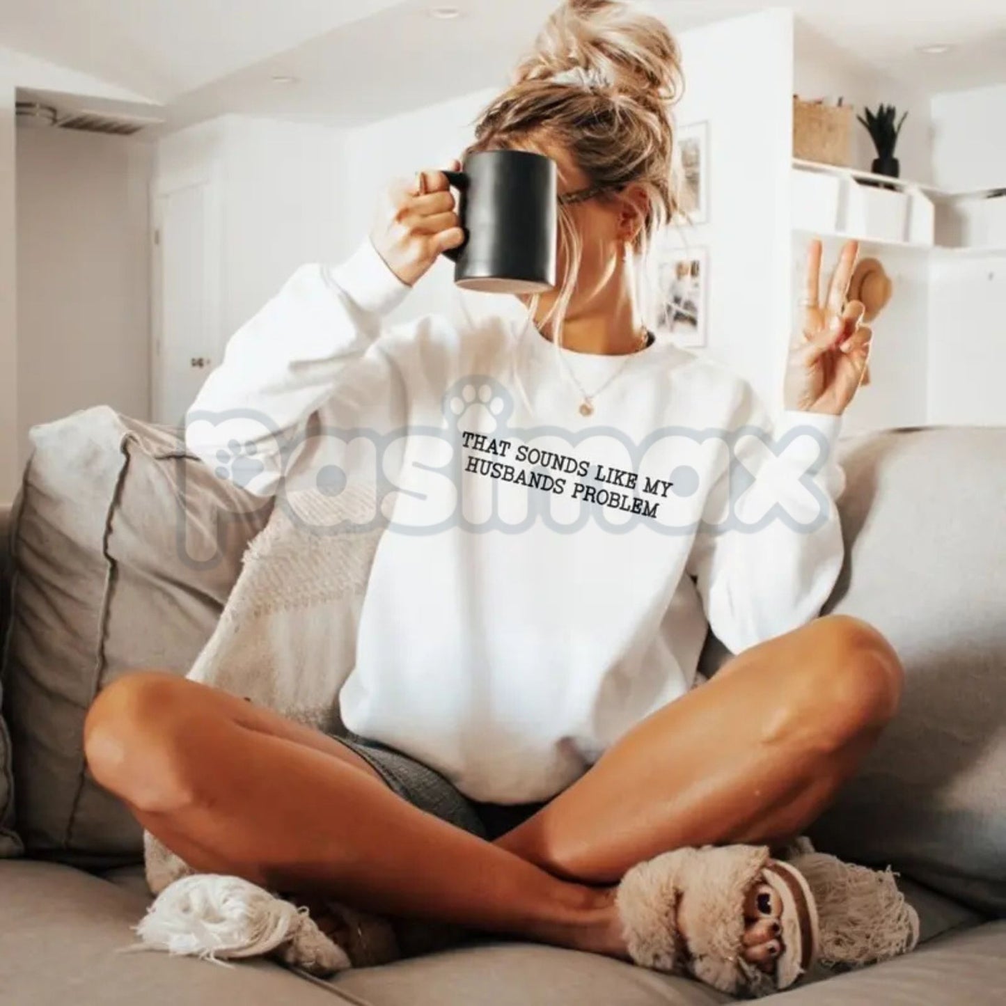 That Sounds Like My Husband’s Problem Sweatshirt | Funny Wife Sassy Jumper | Marriage Humor Gift Crewneck | Relatable Domestic Statement Top