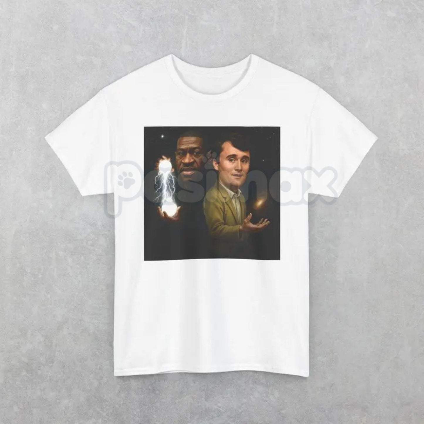 George Floyd & Charlie Kirk Political Mashup T-Shirt - Controversial Social Commentary Tee, Provocative Political Statement Apparel, Niche Culture War Graphic Shirt
