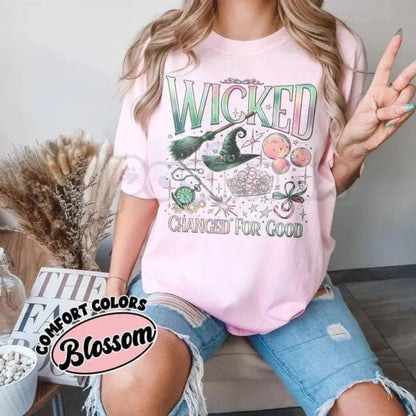 'Wicked' Broadway Glinda & Elphaba "Changed For Good" Comfort Colors® Shirt – Vintage Musical Lyrics Tee, Theatre Fan Gift