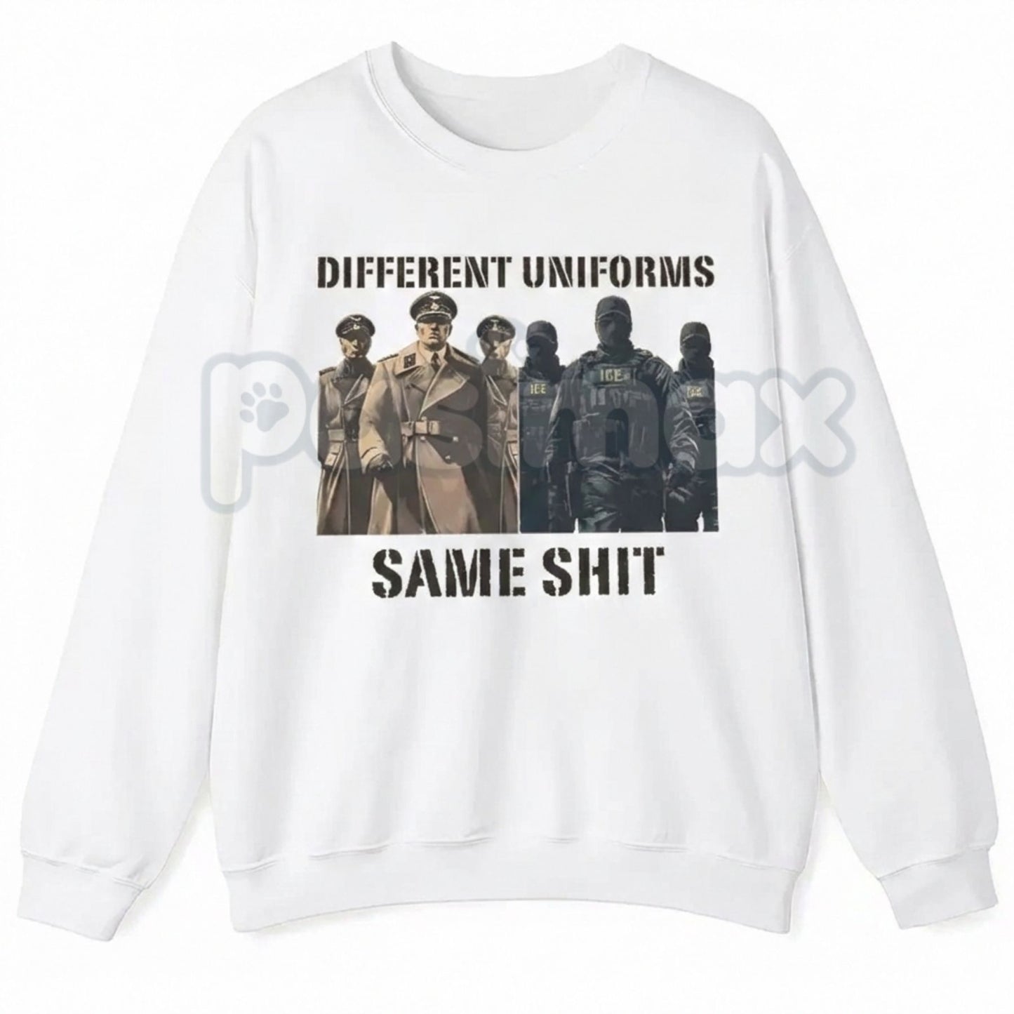 Different Uniforms Same Shit Sweatshirt | Funny Work Humor Crewneck | Sarcastic Office Jumper | Blue Collar vs White Collar Pullover | Relatable Employee Gift | Minimalist Workwear Shirt
